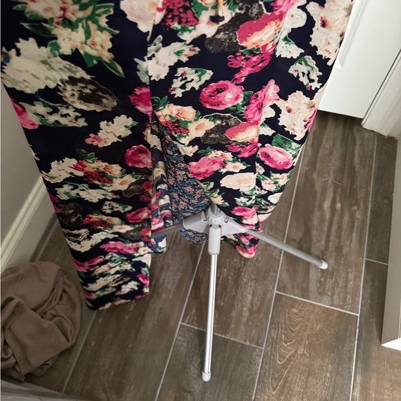 Umgee Pink and Navy Long Sleeve V-Neck sheer Sundress - Picture 5 of 10